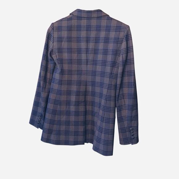 Aritzia Babaton Samuel blue gray double-breasted plaid blazer - Picture 7 of 10